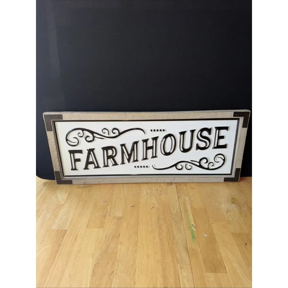 Farmhouse Distressed Wood Decorative Wall Sign Ready to Hang Vertical Rectangle